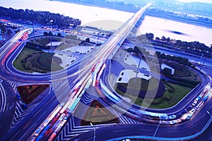 A road junction at evening