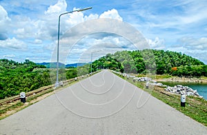 Road on kaeng krachan dam