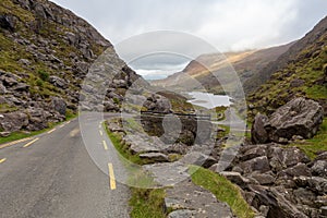 Road and Lake in Dunloe pass