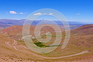 Road and landscape at Paso Abra Del Acay, Salta, Argentina