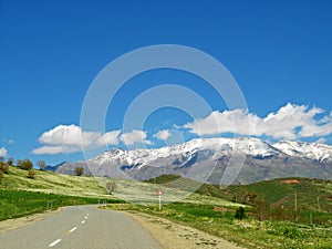 A road landscape of Zagros mountains , western Iran