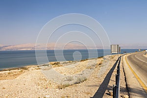 Road leading alongside the Dead sea