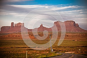 Road leading into Monument Valley Utah in the Four Corners region