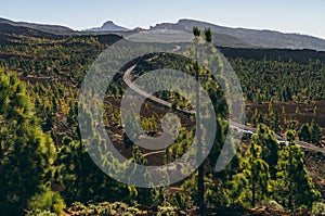 Road leading through Teide National Park, Tenerife