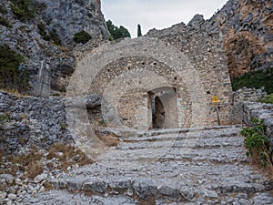 Stairway leading to a chapel.