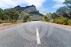 Road leading to the Grampians mountains, Victoria, Australia