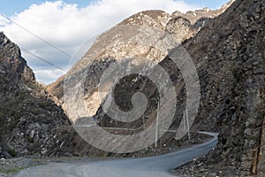 Road leading to Lahic village in Ismayill region of Azerbaijan