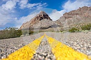 Road leading to the mounains in arizona