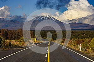 Road leading to Mt. Ngauruhoe, New Zealand