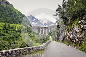 Road leading to old dam in Austria.