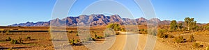 Road leading to peaks of Flinders Ranges.