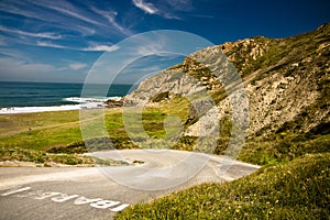 Road leading to sandy azkorri beach