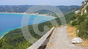 road leading to the summer beach