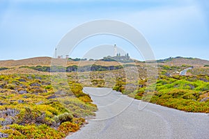 Road leading to Wadjemup lighthouse at Rottnest island in Australia