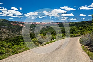 Road leading toward distant Cedar Breaks National Monument