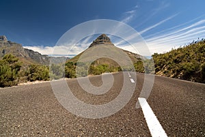 Road leading toward mountain