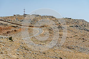 Road leading up to IDF observation towers, Mount Hermon, Israel