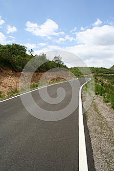 Road line and curve