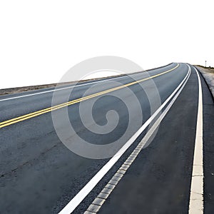Road with Lines Isolated on White Background