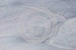 Road lost in a snowy wasteland