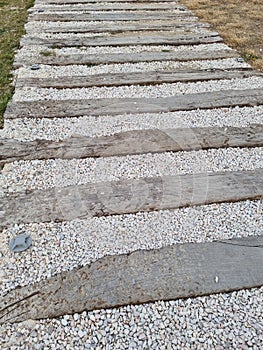 A Road Made of Gravel and Boards