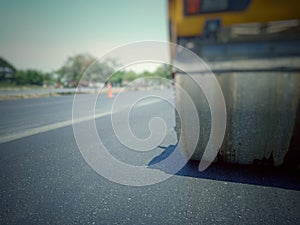 Road maintenance by burning old materials and improving quality