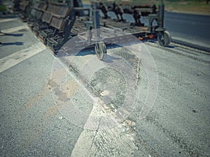 Road maintenance by burning old materials and improving quality