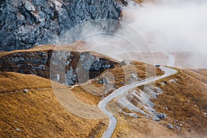 Road on the Mangart mountains