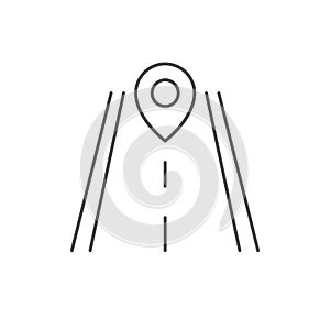 Road and map point line icon