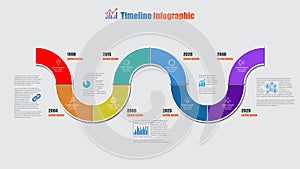 Road map Timeline Infographic, Vector Illustration