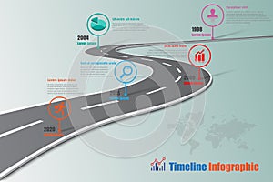 Road map Timeline Infographic, Vector Illustration