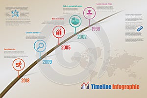 Road map Timeline Infographic, Vector Illustration