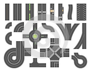 Road map toolkit - set of modern vector city elements photo