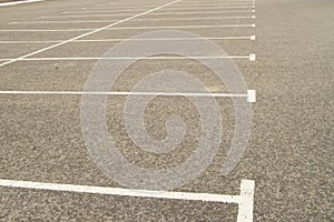 Road marking on the asphalted Parking lot without cars