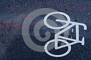 Road marking bicycle lane