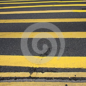 Road Marking - Many Yellow Lines