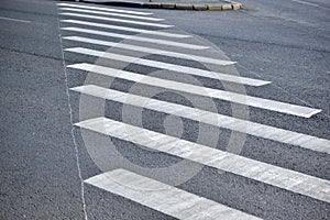 Road markings in the city pedestrian crossing on asphalt