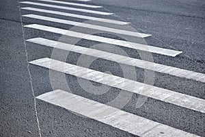 Road markings in the city pedestrian crossing on asphalt