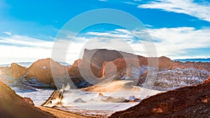 Road through the Moon Valley, Atacama desert, Chile