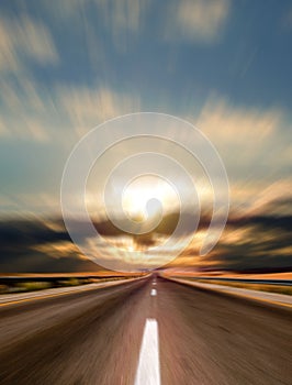 Road in motion