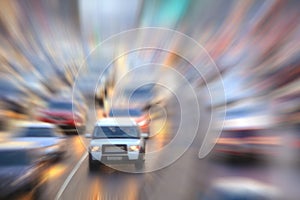 Road with motion blur