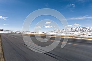 Road motion blur on plateau
