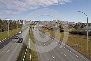 Road motion in the icelandic city Reykjavik