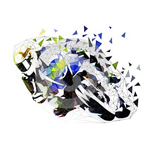Road motorbike racing, polygonal illustration