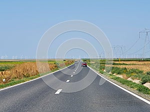 Road, motorway in Dobrogea, Romania photo