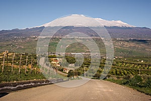 Road for mount Etna