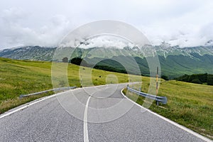 road in the mountain area of the majella abruzzo