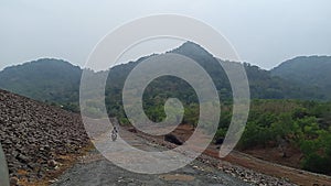 Road mountain fog rock natur hil photo