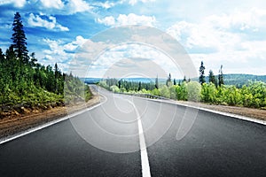 Road in mountain forest