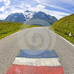 Road in mountain. French Alps